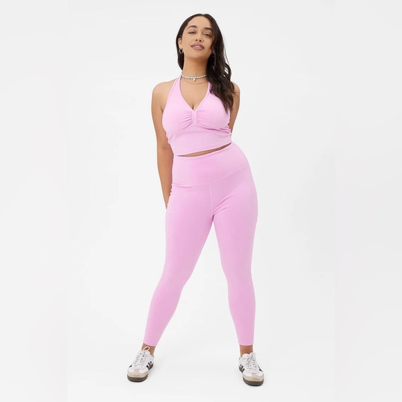 New! Frankies Bikinis Active Lively Halter Sports Bra pink 31039 - Picture 6 of 13